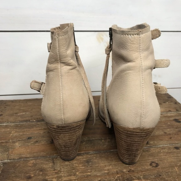 Holding Horses Buckled triad Cream Suede Booties - Picture 6 of 8